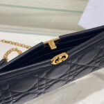 Christian Dior Caro Colle Noire Clutch With Chain